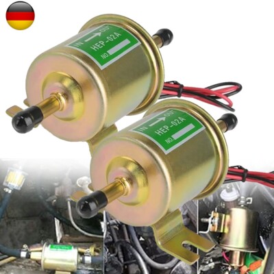 2x Elektrische Kraftstoffpumpe HEP-02A Universal Benzinpumpe 8mm Anschluss