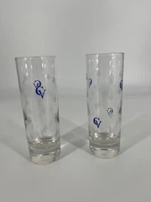 COURVOISIER COGNAC Highball Cocktail Glass Etched 6" Set of 2
