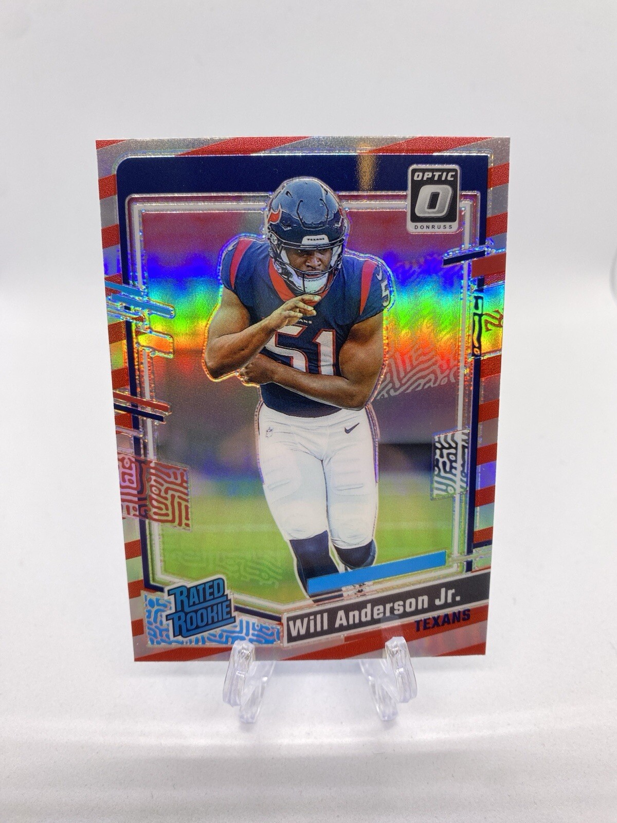 Will Anderson Jr. 2023 Optic Rated Rookie Freedom Prizm RC Candy Cane #246