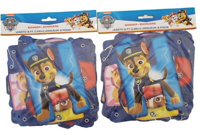 PAW PATROL 6 FT. BANNER Birthday Party Supplies Lot of 2 New