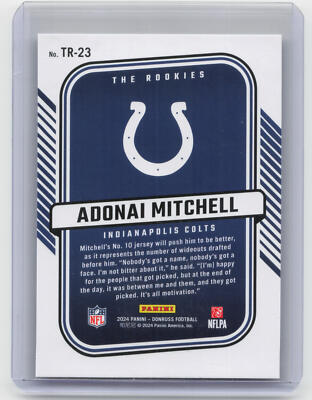 2024 Panini Donruss #TR-23 Adonai Mitchell The Rookies | eBay