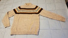 Vintage Brown Pattern Soft Wool Sweater - Excellent Quality - FREE SHIPPING 