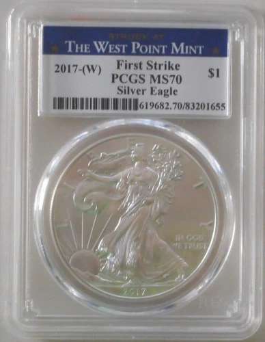 2017-(W) American Silver Eagle $1 Coin. First Strike MS70. PCGS CERT: VARIOUS.