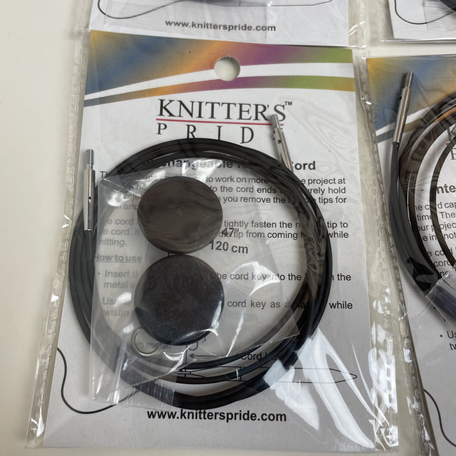 Lot of 4 Knitter's Pride Cords, Large Sizes:  32", 40", 47", 60"