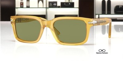 PERSOL PO3272S 204 4E Miele Green 53 mm Men's Sunglasses