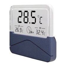 Compact Digital Aquarium Thermometer 6x5x1cm Size with Black and Silver Finish