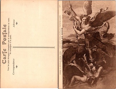 Musee Du Louvre Saint Michel Postcard Raphael Santi Art Divided Back Unposted