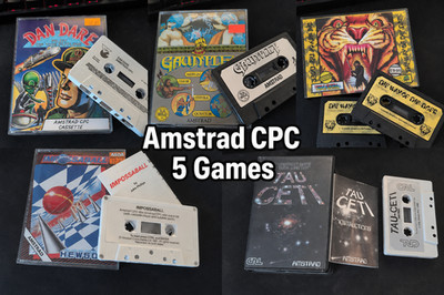 Amstrad CPC 464 Tape 5 Spiele Dan Dare Gauntlet Way Tiger Tau Ceti Impossaball