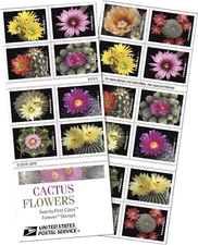 USPS Cactus Flowers 2019 Forever Stamps - Booklet of 20 Postage Stamps