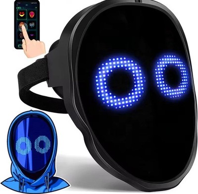 LED Halloween Maske Bluetooth App Steuerung Programmierbar Leuchtende Gesichtsmaske