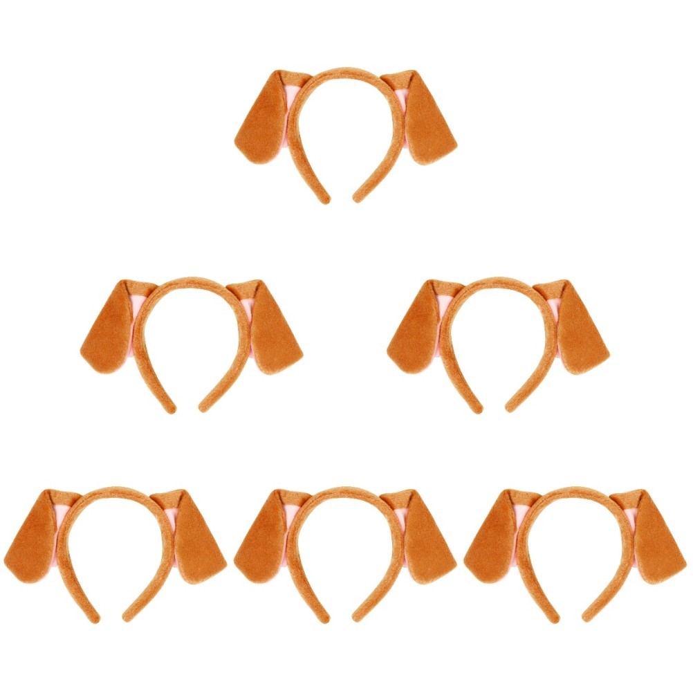 6 Pezzi Cerchietto Orecchio Cane Orecchie Animali Costume Accessori Cartone Animato per Bambini foto 3