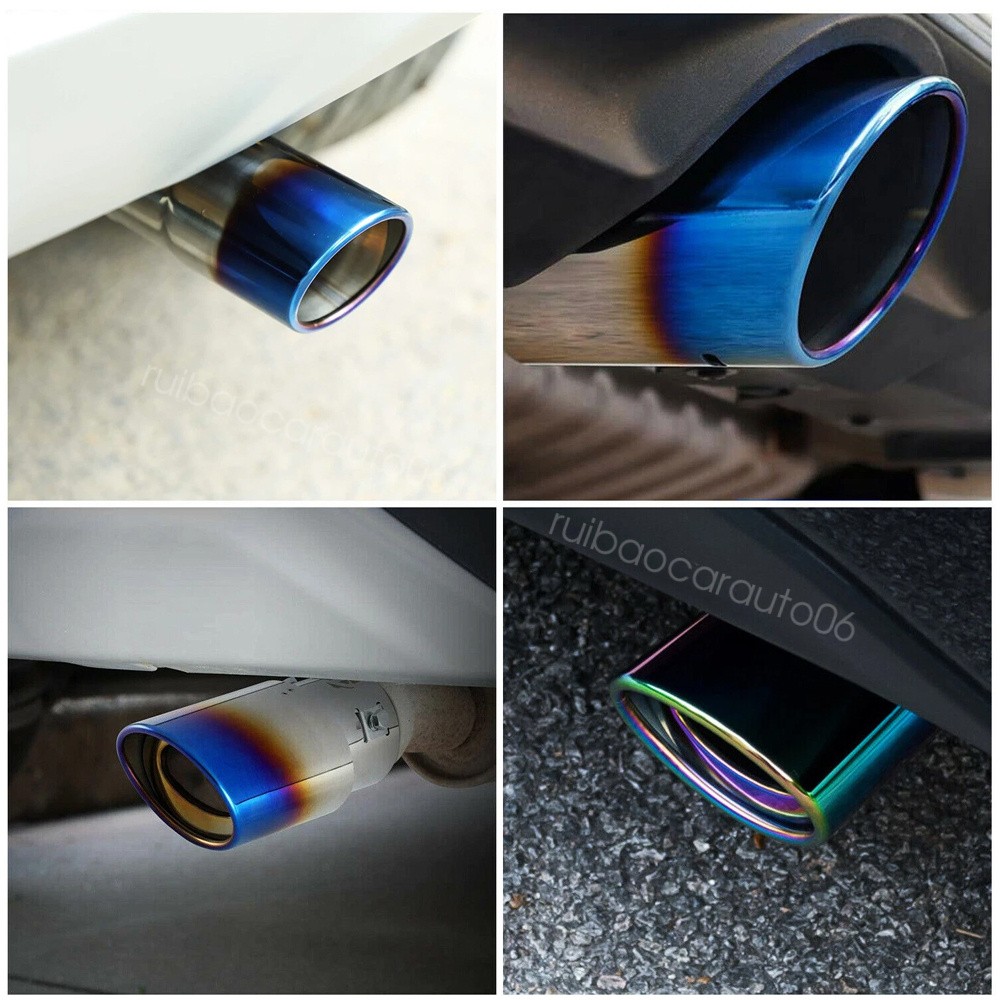 Car Exhaust Pipe Tip Rear Tail Throat Muffler Blue For 2015 Audi R8 V10 Spyder