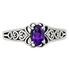 Natural African Amethyst 925 Sterling Silver Ring s.7 Jewelry R-1172
