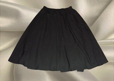 Vintage Romans Womens Plus 22W Black Skirt Lined Flared A  Line Elastic Waist