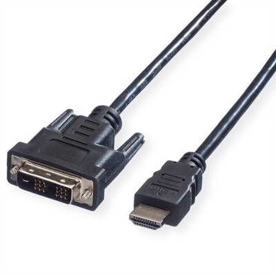 DVI (18+1) Kabel Stecker - HDMI Stecker, schwarz, 2 m
