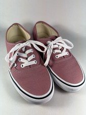VANS Authentic Pink Canvas Lace-Up Lightweight Misses Skateboarding Sneakers
