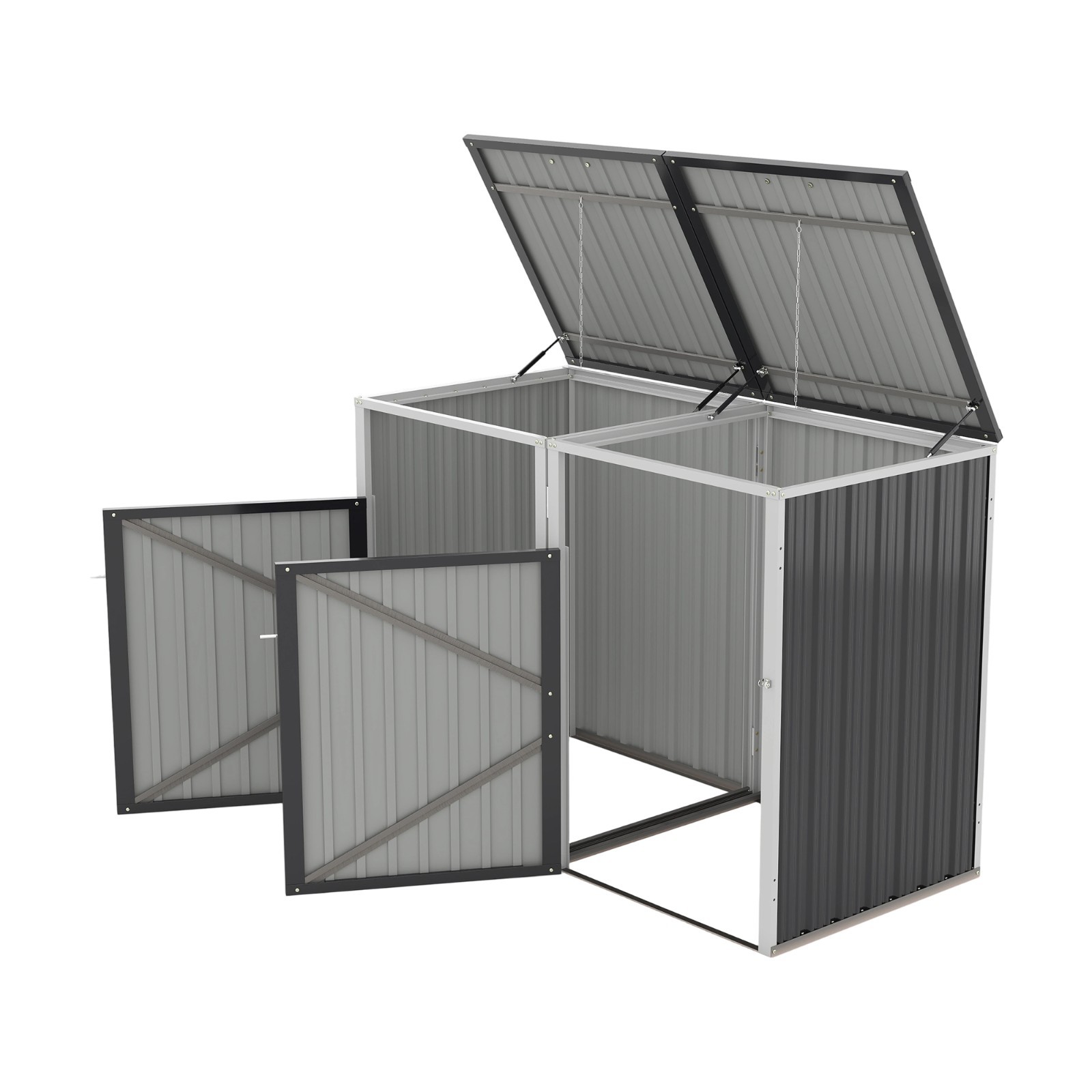 Storage, Outdoor Trash Can Enclosure 2 Bins