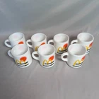 Vintage McDonald’s Breakfast Brigade Milk Glass Coffee Mug 1970s, Set of 7