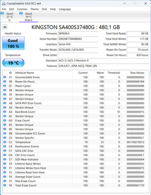 Kingston A400 SSD 480GB 2,5'' SATA III 6Gb/s   SA400S37/480G