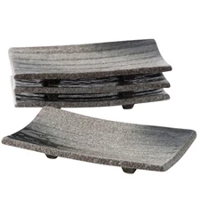 Uaral Sushi Plate Japanese Dish Set Ceramic Sashimi Plate 4 Pieces Sushi Serv...