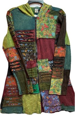 100% Cotton Kathmandu Imports Hippie Boho Festival Patchwork Jacket Small Medium