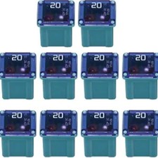 10PCS Car Micro Cartridge Fuse, 20 Amp Vehicle Slow Blow Type Fuses, Low Profile