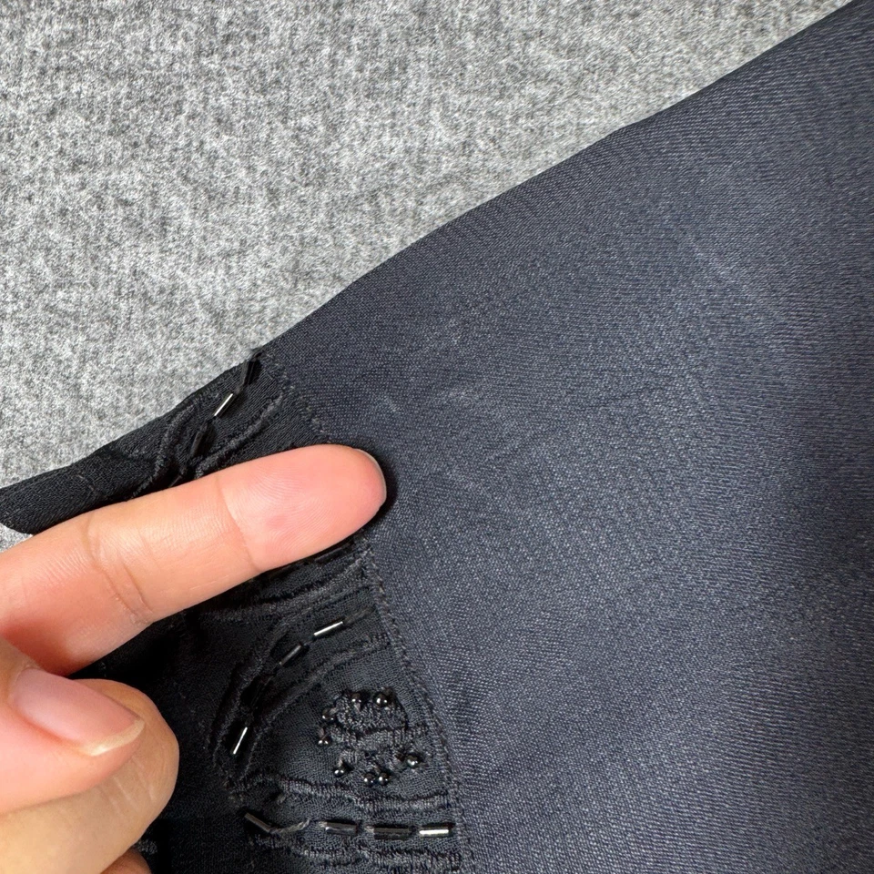 Винтажный папильон макси платье женщин M черный бисером романтический шикарный богемное - Изображение 3 из 4