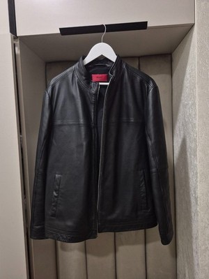 HUGO BOSS men leather jacket size 50 M (M-L) 