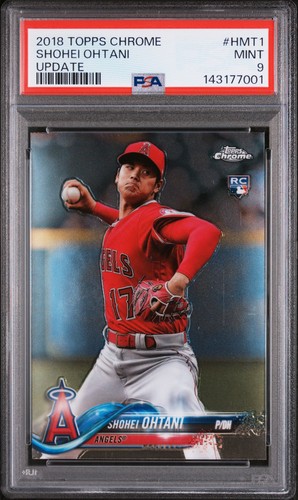 2018 TOPPS CHROME UPDATE #HMT1 SHOHEI OHTANI ROOKIE RC PSA 9