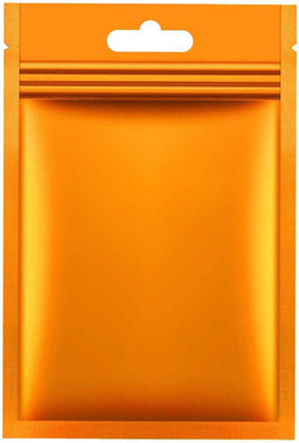 100 Pcs Orange Resealable Smell Proof Ziplock Storage Bags, Foil Pouch for Food