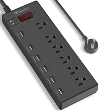 Power Strip, Surge Protector with 6 AC Outlets & 6 USB Charging Ports, 6 Feet...