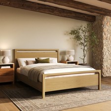 Light Oak King Size Wooden Bed Frame - Vixen VXN004K