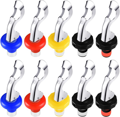 10 Pieces Silicone Wine Stoppers Expanding Manual Beverage Bottle Plug Reusable 