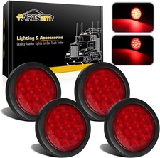 Kit de 4 Luces Traseras Led Redondas 4 Pulgadas Para Remolque Color Rojo Nueva