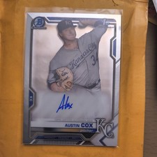 2021 Bowman Chrome AUSTIN COX 1st Rookie AUTO #CPA-AC Kansas City Royals RC SP