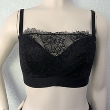 Soma Black Lace Floral Bralette Large NWT Breathtaking Wireless Bra Soft Cup