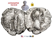 Ancient Roman Empire Coin Silver Denarius ANTONINUS PIUS 138-161 AD #30998
