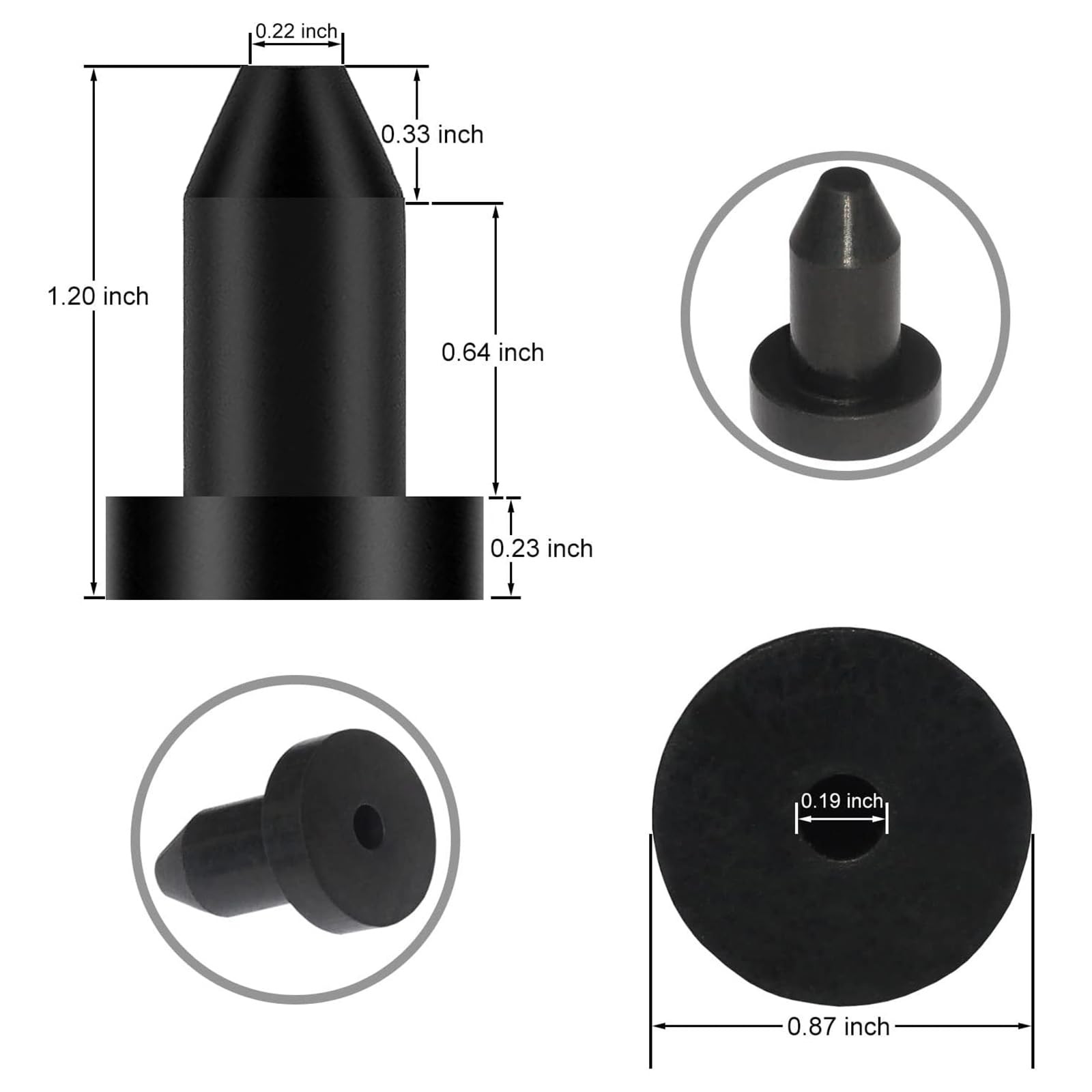 Axlksia 12 Pcs Kayak Drain Plug for Pelican, Sun Dolphin Kayaks, Black