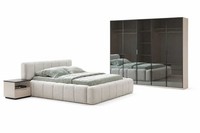Schlafzimmer Set Bett Komplettes 2X Nachttische LuxuriöSer Kleiderschrank