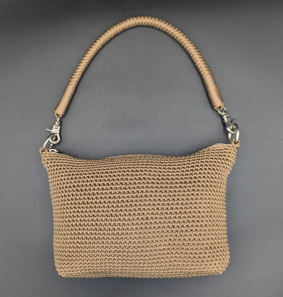 米色/棕色钩针钱包单肩包 Lina 女式有衬里 - 无包吊饰 — 第 2/4 张图片