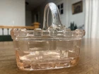 Vintage Fenton Pink Depression Glass Mini Basket