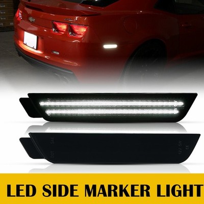 For 10-15 Chevrolet Camaro LED Side Marker Super Light White Bright Smoked EPG