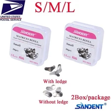100 Pcs Dental Sectional Contoured Metal Matrices Refill Matrix Band Ledge 35um