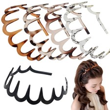 Zig Zag Wavy Comb Headbands for Women 5 Pack Hair Accessories Halloween