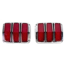 CJ Classics Flush Mount Taillight Kit with Red Lens & Hex Pattern Mustang 196...