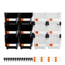 Uimoso Plastic Stackable Storage Bins Set of 12Garage Organizers for Small Items