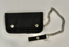 MEN'S BLACK CANVAS BIKER / TRUCKER WALLET WITH CHAIN