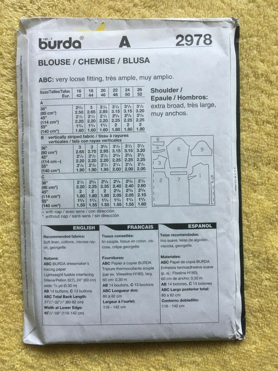 Burda Patterns (W) ~ All Patterns are Size 16-26 Burda Patterns (W) ~ All Patterns are Size 16-26