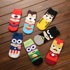 7 pares de calcetines informales hasta la rodilla de superhéroe de algodón con dibujos animados de Marvel Comics Navidad para hombre