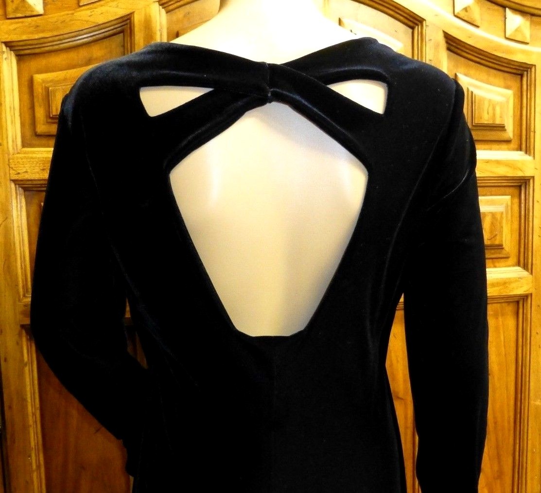 silk black backless dress Lunya